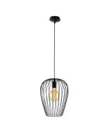 Newtown Large Vintage Wire Cage Pendant Black - 49472