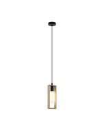 Littleton 1 Light Pendant Black / Wood 49473N