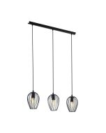 Newtown Vintage Wire Cage 3 Light Bar Pendant Black - 49478