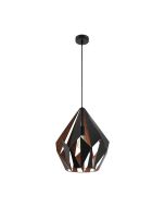 Carlton 1 Single Large Pendant Black / Copper - 49878