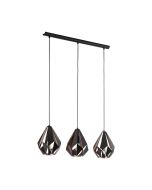 Carlton 1 3 Light Bar Pendant Black / Copper - 49991