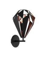 Carlton 1 Single Wall Light Black / Copper - 49992