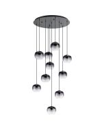 Oilella 10 Light E27 40W Pendant Black 205649N