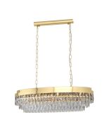 Valparaiso 10 Light Crystal Chandelier Gold E14 40W 39462