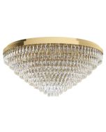 Valparaiso 11 Light Crystal 40W E14 Flush Mount Light Gold 39458