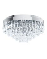 Valparaiso 1 8 Light Crystal 40W E14 Flush Mount Light Chrome 39489