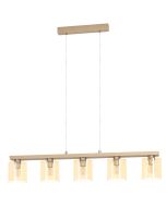 CASTRALVO H/L 5X28W E27 LIGHT WOOD/SN/AMB 98592