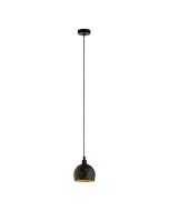 Roccaforte 1 Light Pendant E14 40W Small Black 33345N