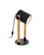 HORNWOOD T/L 1X60W E27 BLK/LIGHT WOOD  43047N