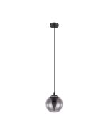 ARISCANI PENDANT LIGHT 1X40W E27 BLACK WITH BLACK TRANSPARENT SHADE  98651N