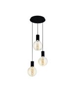 Pozueta 3 Light Pendant 40W E27 Black 98663N