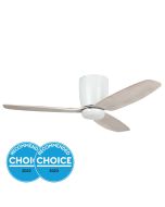 Seacliff 44" Dimmable 12W LED DC Ceiling Fan White with Gessami Oak / Tri-Colour 20523605