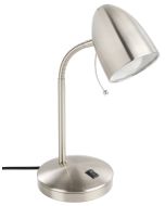 LARA TABLE LAMP 1X10W E27 SATIN NICKEL WITH USB CHARGING 205275N