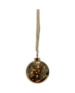 XMAS GLOW HANG BALL DECORATION BLACK TRANSPARENT WARM WHITE 410592