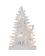 XMAS FAUNA TREE/REINDEER DEC WHT 410417