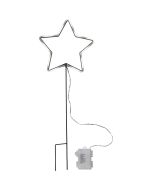 XMAS NEONSTAR STAR W/STAKE NEUTRAL WHITE 411177