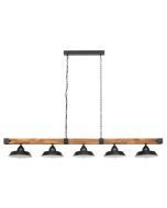 Oldbury 5 Light Pendant Wood Rustic Brown E27 60w 205036