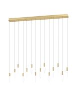 Mirador 14 Light 3W LED Rectangular Pendant Brass Warm White 390362