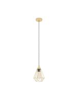 TARBES 1 LIGHT PENDANT 60W E27 BRUSH BRASS SMALL 43681N