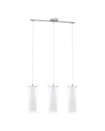 Pinto 3 Light Twin Glass Pendant Chrome - 89833