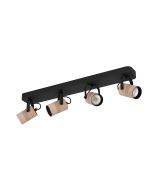 CAYUCA SP 4X5W GU10 LED 4000K BLK/WOOD 900438N