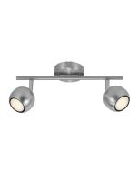 Chicago 2 light Spot bar Metal Brushed steel - 47450032