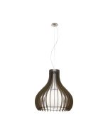 Tindori Large Timber Pendant Satin Nickel / Dark Brown - 96218