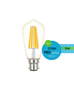 8w Filament ST64 LED dimmable full glass lamp 2700k Warm White Bayonet Cap B22 - LUS20976