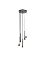 Cortaderas 25W LED Pendant Black & Gold / Warm White - 97606