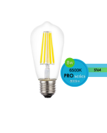 8w Filament ST64 LED dimmable full glass lamp 6500k Daylight Edison screw e27 - LUS20977