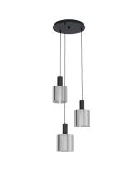 GOROSIBA PENDANT LIGHT 3X40W E27 BLACK TRANSPARENT 98754N