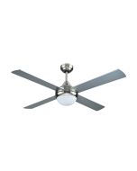 Azure 48" 18W LED Dimmable AC Ceiling Fan Brushed Silver / Tri-Colour - A2328