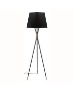 Panama B22 Floor Lamp Matt Black with Antique Copper Highlights A29721