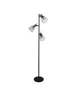 ASHLEY-3FL 3 LIGHT CAGE FLOOR LAMP 240V BLACK 22517