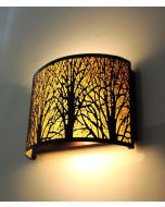 WALL INTERNAL SES x 2 60W Curved Aged Bronze with Amber Lining AUTUMN03W Cla lIghting