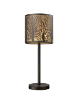 AUTUMN: Round Aged Bronze with Amber Lining Table Lamp- AUTUMN04TL