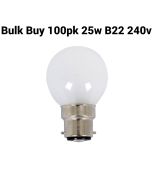 Bulk 100 Pack 25W PEARL Fancy Round Light Globes / Bulbs Bayonet Cap B22