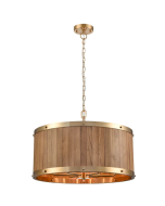 BARRIQUE: Retro Interior Large Drum Wood Pendant Lights- BARRIQUE1