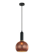 VINTAJ Copper Wine Glass Shape Ribbed Glass Pendant Lights VINTAJ4