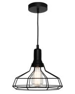 Cage 1lt Pendant Medium Black CAGE1PMED Cougar Lighting