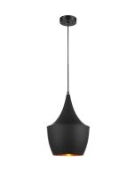 PENDANT ES 40W BLK ANGLED BELL CAVIAR5 Cla Lighting