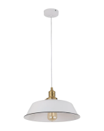 CEREMA: Interior White with Antique Brass & Black Highlight Angled Dome Pendant Light- CEREMA2