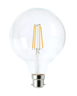 G125 LED Filament Dimmable Globes Clear Diffuser (8W)-CF22DIM