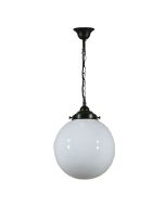 Standard Chain & Cloth Cord Suspension - 10" Sphere Opal Gloss / Patina