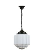 1 Light Chain & Cloth Cord Suspension - 8" St Kilda / Patina