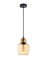 CHAMPAN Bronze Amber Glass Ellipse Pendant Lights-CHAMPAN1