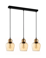 CHAMPAN Bronze Amber Ellipse Multiple Bar Base Pendant 3 Lights-CHAMPAN1X3S