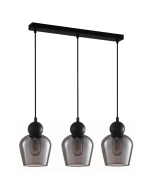 CHAMPAN Smokey Black Ellipse Multiple Bar Base Pendant 3 Lights-CHAMPAN2X3S