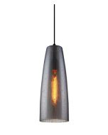 PENDANT ES 72W Smoke BLK GLASS with rain drop effect CHUVA1 Cla Lighting