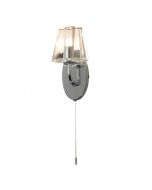 Glow Pull Cord Glass Wall Light Chrome 25W CR1861-1B Superlux